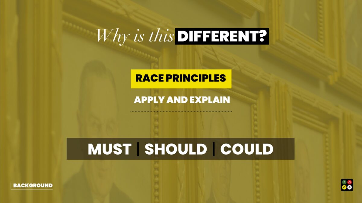 Radical change on RACE is a MUST